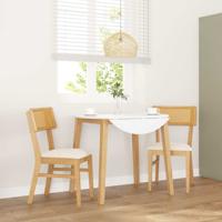 Eetkamerstoelen met kussens 2 st massief hout rubber