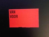 Etiket 2616 recht fl.rood Van Voor semi
