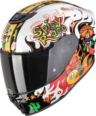 SCORPION EXO-Jnr Air Yucatan, Kinder motorhelm, Wit-Oranje-Zwart