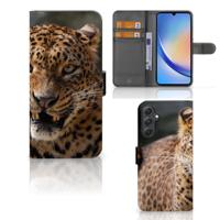 Samsung Galaxy A24 4G | Telefoonhoesje | Met pasjeshouder | Luipaard