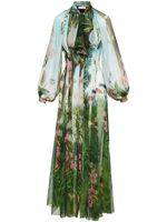 Oscar de la Renta robe longue à fleurs - Vert - thumbnail