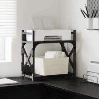 VidaXL Printerstand zwart eiken 40 x 20 x 40 cm bewerkt hout