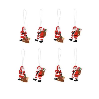 8x stuks houten kersthangers kerstmannen 6 cm kerstornamenten
