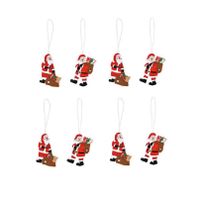 8x stuks houten kersthangers kerstmannen 6 cm kerstornamenten - thumbnail