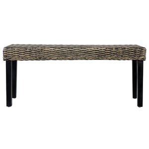 The Living Store Rattan Kubu Bank - Eetkamer - 110 x 35 x 45 cm - zwart