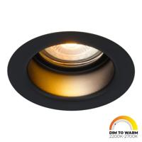 Mari - LED platte inbouwspots met lage inbouwdiepte 58mm - 3,8 Watt 230 Lumen - Dim to Warm - GU10 LED Module - Verzonken - Dimbaar - Rond - IP65 waterdicht - Zwart