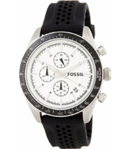 Horlogeband Fossil BQ2068 Silicoon Zwart 22mm