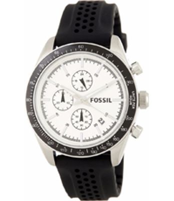 Horlogeband Fossil BQ2068 Silicoon Zwart 22mm