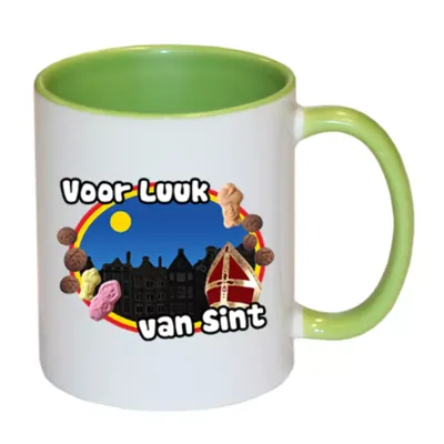 Sinterklaas mok met naam (groen)