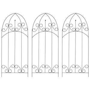 VidaXL Plantenklimrekken 3 st 40x100 cm ijzer zwart