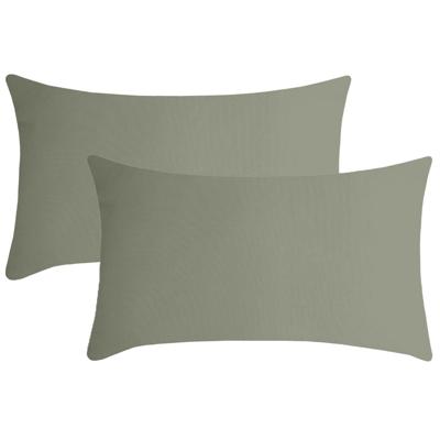 Stof Textile sierkussen Nelson - 2x - groen - 30 x 50 cm - bank kussens - polyester