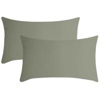 Stof Textile sierkussen Nelson - 2x - groen - 30 x 50 cm - bank kussens - polyester