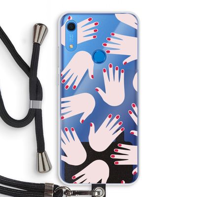 Hands pink: Huawei Y6s Transparant Hoesje met koord