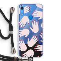 Hands pink: Huawei Y6s Transparant Hoesje met koord Hands pink: Huawei Y6s Transparant Hoesje met koord