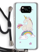 Regenboog eenhoorn: Xiaomi Poco X3 NFC Transparant Hoesje met koord