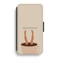 Aggressively drinks coffee: iPhone XR Flip Hoesje