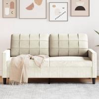 Tweezitsbank 140 cm fluweel crmekleurig