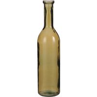 Transparante/okergele fles vaas/vazen van eco glas 18 x 75 cm - thumbnail