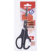 OFFICE products schaar, 16 cm, rechts en links, scherpe punt, zwart, blister van 1 stuk