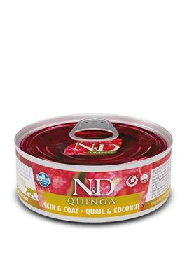 Natvoer voor katten - FARMINA N&D CAT QUINOA QUAIL&COCONUT ADULT 80g
