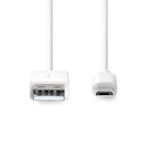 Nedis CCGB60500WT20 USB-kabel 2 m USB 2.0 USB A Micro-USB B Wit