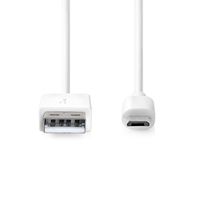 USB-Kabel | USB 2.0 | USB-A Male | USB Micro-B Male | 480 Mbps | Vernikkeld | 2.00 m | Rond | PVC | - thumbnail