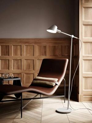 Vloerlamp grijs DFTP &apos;Stay&apos; modern E27 fitting verstelbaar 135cm