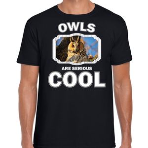 Dieren ransuil t-shirt zwart heren - owls are cool shirt