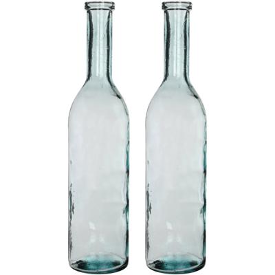 Flesvaas groot - Set van 2x stuks - Rioja - transparant - eco glas - 18 x 75 cm