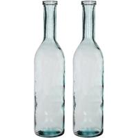 Flesvaas groot - Set van 2x stuks - Rioja - transparant - eco glas - 18 x 75 cm