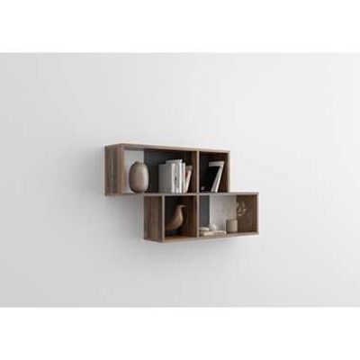 Wandrek Nora - donkerbruin/grijs - 53x100x19,5 cm - Leen Bakker