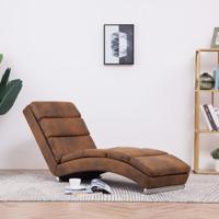 Chaise longue kunstsude bruin