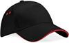 Beechfield CB15C Ultimate 5 Panel Cap - Sandwich Peak - Black/Classic Red - One Size