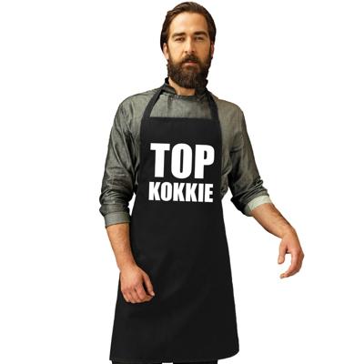 Top kokkie - barbeque en keuken schort - zwart - voor heren - cadeau schorten Top kokkie - barbeque en keuken schort - zwart - voor heren - cadeau schorten