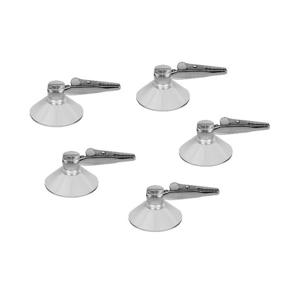 Zuignap clips met krokodillen ophang klem van 4 cm - 5x - Versieringen/feestartikelen ophangen