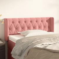 Hoofdbord met randen 103x16x78/88 cm fluweel roze