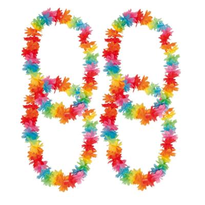 Verkleed Hawaii krans - 8x - in zomerse kleuren - themafeest - zomer