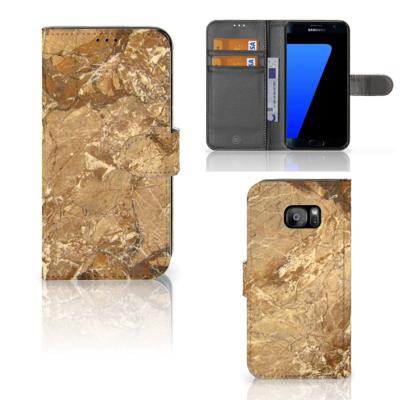 Samsung Galaxy S7 Edge | Bookcase | Marmer Creme