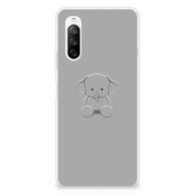 Sony Xperia 10 III Telefoonhoesje met Naam Grijs Baby Olifant Sony Xperia 10 III Telefoonhoesje met Naam Grijs Baby Olifant