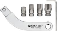 HAZET Deurscharnier insteekgereedschap | gebogen bithouder | SW T45, M8, M10, M12 | 9 x 12 mm insteekvierkant massief | 5/16 inch (8 mm) zeskant hol |