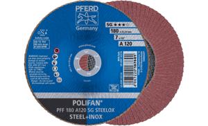 PFERD 67612185 PFF 180 A 120 SG STEELOX Lamellenschijf Diameter 180 mm Boordiameter 22.23 mm RVS, Staal 10 stuk(s)