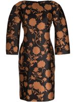 Versace robe Floral Silhouette à coupe mi-longue - Noir