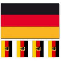 Duitsland versiering/feestartikelen set - vlag 90 x 150 cm - vlaggenlijn van 300 cm - landen - thumbnail