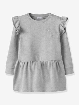 NAME IT sweater jurk voor meisjes met pailletten gemêleerd grijs