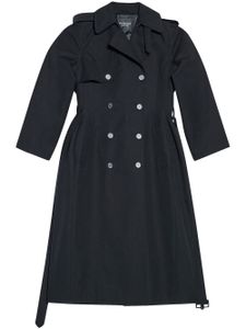 Balenciaga trench croisé à col lavallière - Noir