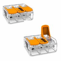 Wago lasklem 221-413 hevelklem 3 draden voor soepele en massieve draad van 0.14 tot 4mm² Wago lasklem 221-413 hevelklem 3 draden voor soepele en massieve draad van 0.14 tot 4mm²