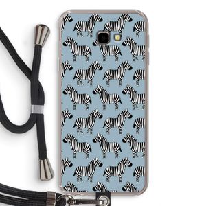 Zebra: Samsung Galaxy J4 Plus Transparant Hoesje met koord