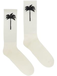 Palm Angels chaussettes The Palm nervurées - Blanc