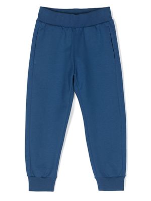 Roberto Cavalli Junior pantalon en coton à logo brodé - Bleu