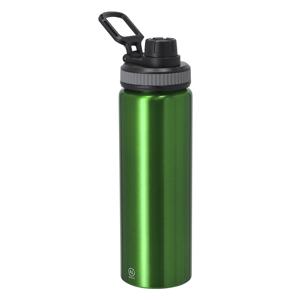 Waterfles/drinkfles sport bidon Fitmaster - groen - 800 ml - aluminium - schroefdop